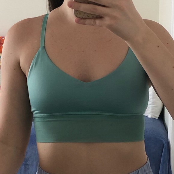 Forever 21 Aqua blue-green sports bra with mesh, S - Picture 2 of 5